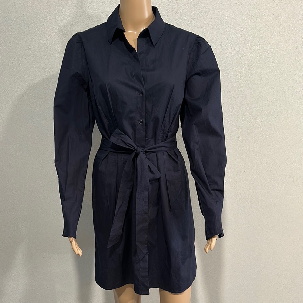 Elegant Navy Shirt Dress